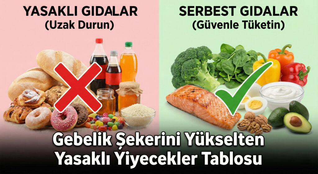 Hamilelik şekerini yükselten yasaklı yiyecekler tablosu